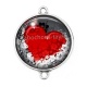 Connecteur Cabochon Argent - coeur