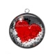 Pendentif Cabochon Argent - coeur