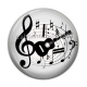 Cabochon Résine - guitare note de musique