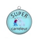 Pendentif Cabochon Argent - carreleur