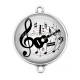 Connecteur Cabochon Argent - guitare note de musique