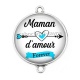 Connecteur Cabochon Argent - maman d'amour forever