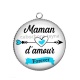 Pendentif Cabochon Argent - maman d'amour forever