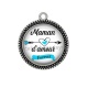 Pendentif Cabochon Argent - maman d'amour forever