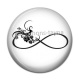 Cabochon Résine - signe infini oiseau