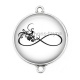 Connecteur Cabochon Argent - signe infini oiseau