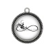Pendentif Cabochon Argent - signe infini oiseau