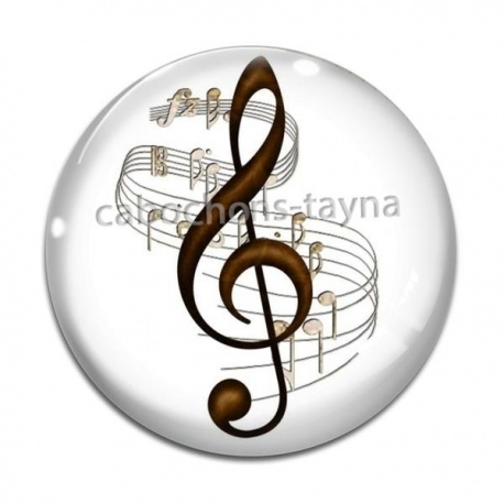 Cabochon Verre - note de musique