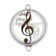 Connecteur Cabochon Argent - note de musique