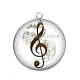 Pendentif Cabochon Argent - note de musique