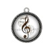 Pendentif Cabochon Argent - note de musique