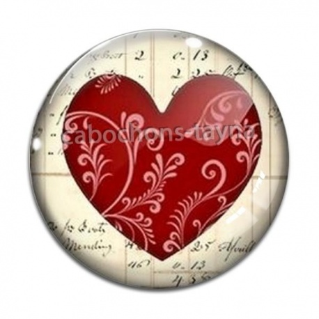 Cabochon Verre - coeur