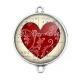 Connecteur Cabochon Argent - coeur