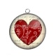 Pendentif Cabochon Argent - coeur
