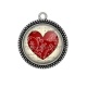 Pendentif Cabochon Argent - coeur