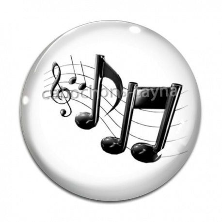 Cabochon Verre - note de musique
