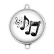 Connecteur Cabochon Argent - note de musique
