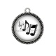 Pendentif Cabochon Argent - note de musique
