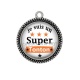 Pendentif Cabochon Argent - je suis un super tonton