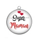 Pendentif Cabochon Argent - super maman