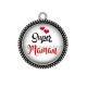 Pendentif Cabochon Argent - super maman