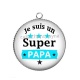 Pendentif Cabochon Argent - je suis un super papa