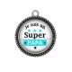 Pendentif Cabochon Argent - je suis un super papa