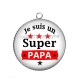 Pendentif Cabochon Argent - je suis un super papa