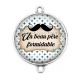 Connecteur Cabochon Argent - un beau père formidable
