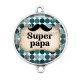 Connecteur Cabochon Argent - super papa