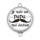 Connecteur Cabochon Argent - je suis un papa qui déchire