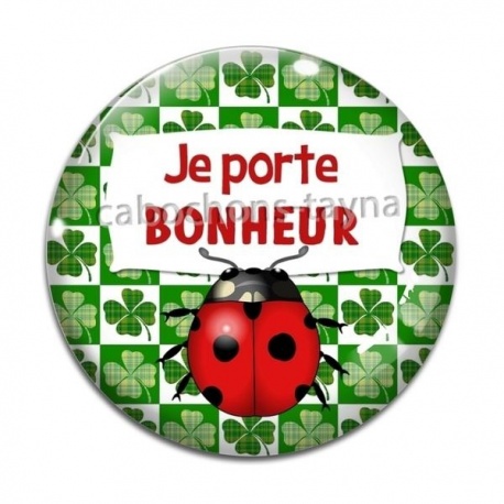 Cabochon Verre - je porte bonheur