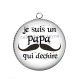 Pendentif Cabochon Argent - je suis un papa qui déchire