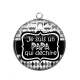 Pendentif Cabochon Argent - je suis un papa qui déchire