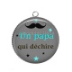 Pendentif Cabochon Argent - un papa qui déchire