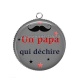 Pendentif Cabochon Argent - un papa qui déchire