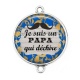 Connecteur Cabochon Argent - un papa qui déchire