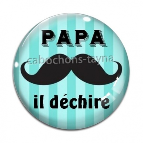 Cabochon Verre -  papa qui déchire