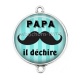 Connecteur Cabochon Argent -  papa qui déchire