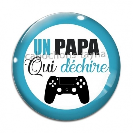 Cabochon Verre - un papa qui déchire