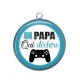 Pendentif Cabochon Argent - un papa qui déchire