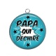 Pendentif Cabochon Argent - papa qui déchire