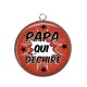 Pendentif Cabochon Argent - papa qui déchire