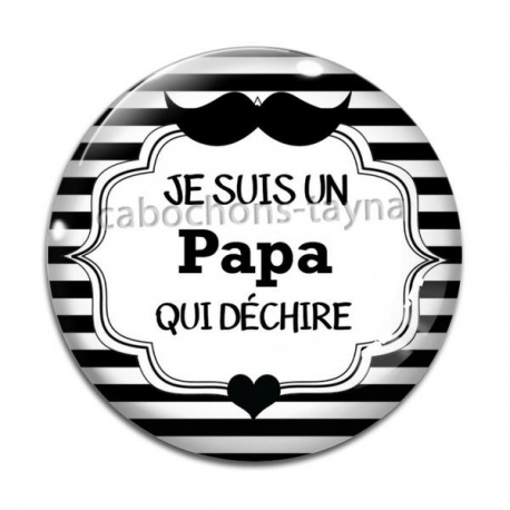 Cabochon Verre - papa qui déchire