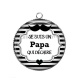 Pendentif Cabochon Argent - papa qui déchire