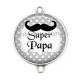 Connecteur Cabochon Argent - super papa