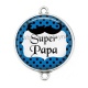 Connecteur Cabochon Argent - super papa