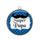 Pendentif Cabochon Argent - super papa