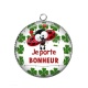 Pendentif Cabochon Argent - je porte bonheur