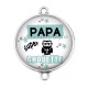 Connecteur Cabochon Argent - papa super chouette